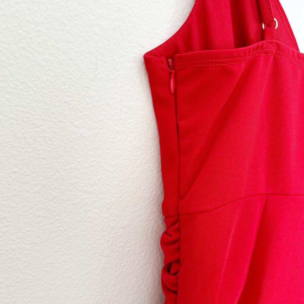 Hello Molly Bodycon Knee-Length Dress Red Knot Front sz M - Picture 7 of 10